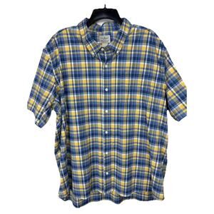 L.L. Bean Plaid Oxford Button Down Shirt Mens XXL Slightly Fitted Spring Easter